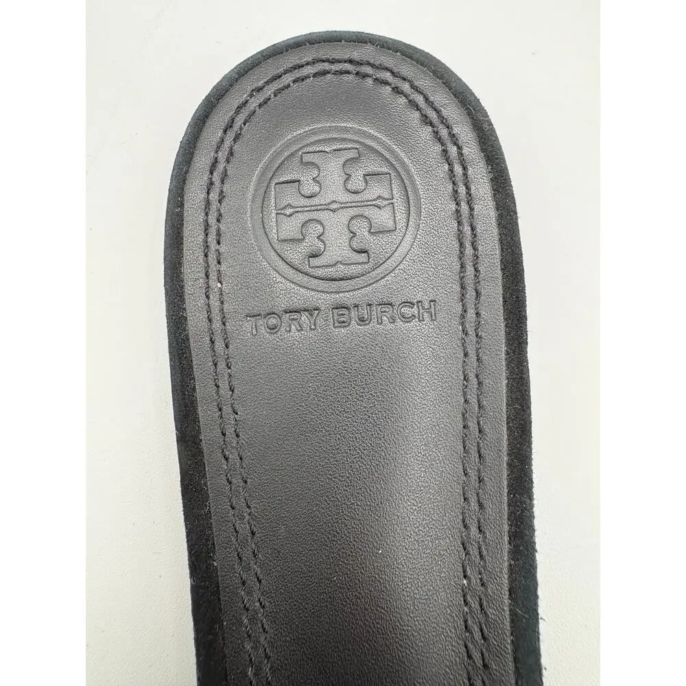 *ONE LEFT SHOE* Tory Burch Elora Black White Silver Flat Mule Size 8 Replacement